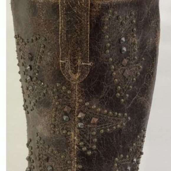 frye & co Distressed Leather Phoenix Studded Boots - Picture 7 of 10